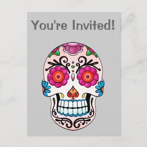 Sugar Skull _ Tattoo Art Invitation Postcard