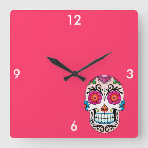 Sugar Skull - Tattoo Art Square Wall Clock