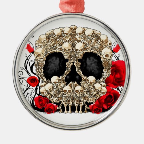 Sugar Skull _ Tattoo Design Metal Ornament