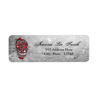 Sugar Skull Tattoo Design Mexican Illustration Label