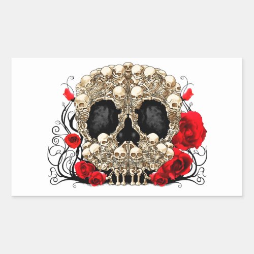 Sugar Skull _ Tattoo Design Rectangular Sticker