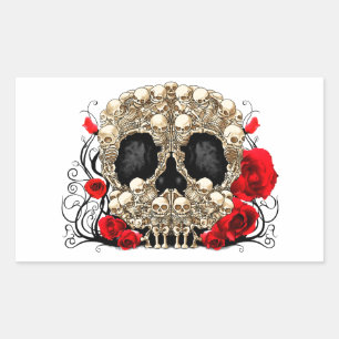 Sugar Skull - Tattoo Design Rectangular Sticker