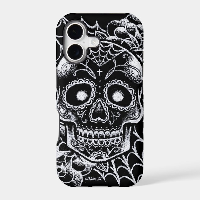 Sugar Skull Tattoo Flash Iphone Case (Back)