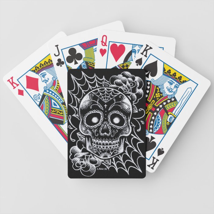 Sugar Skull Tattoo Flash Poker Deck