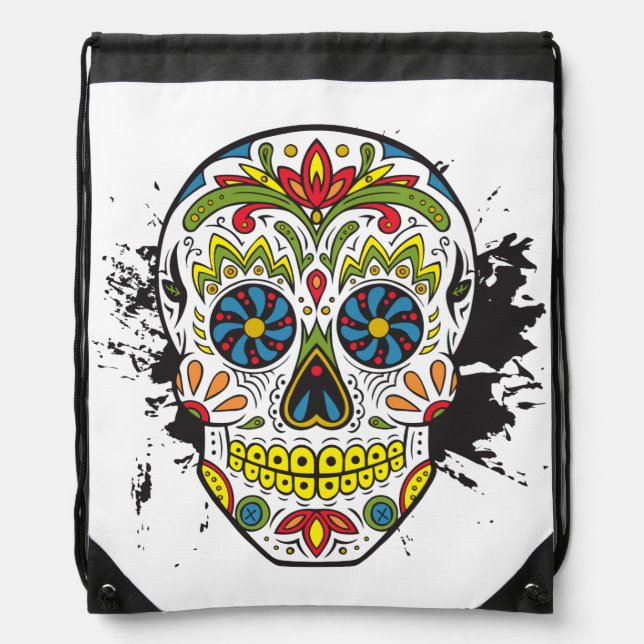 Sugar Skull, Tattoo Skull, Mexican Skull Backpack (Front)