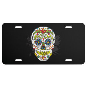 Sugar Skull, Tattoo Skull, Mexican Skull License Plate