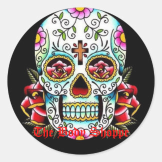 sugar skull, The Body Shoppe Classic Round Sticker