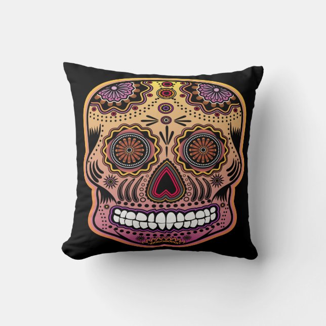 sugar skull throw pillow (Front)