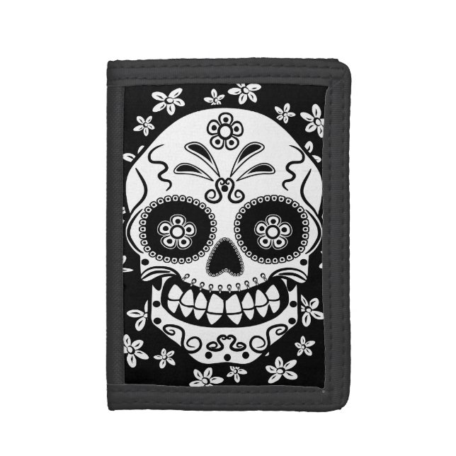 Sugar Skull Tri-fold Wallet (Front Vertical)