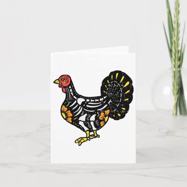 Sugar Skull Turkey Mexican Thanksgiving Day Of The Card (Front)