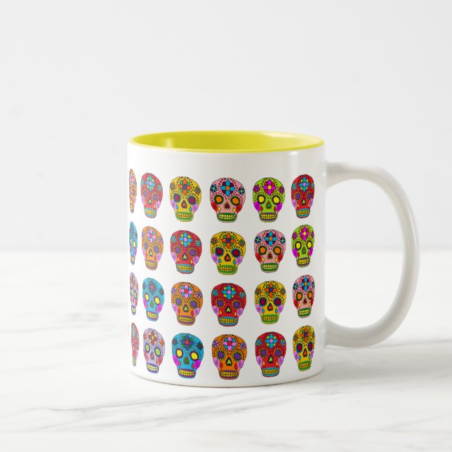 Sugar Skull Two-Tone Coffee Mug (Right)