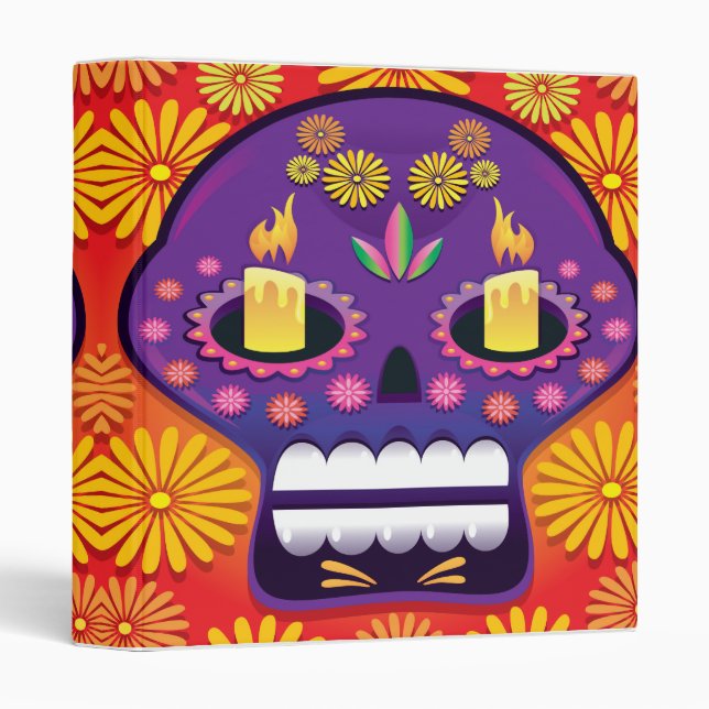 Sugar Skull Vector Illustration Notebook Binder (Front/Spine)