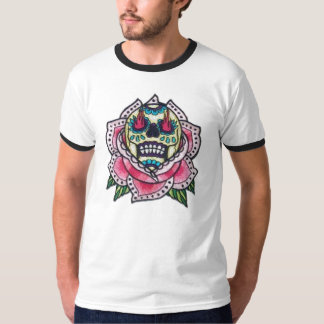 Sugar Skull w/ Fire and Lotus T-Shirt