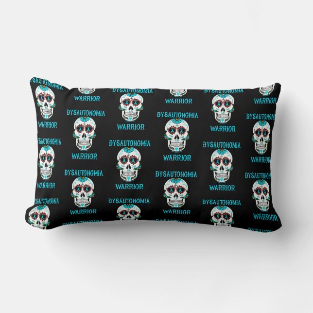 Sugar Skull/Warrior...Dysautonomia Lumbar Pillow (Front)