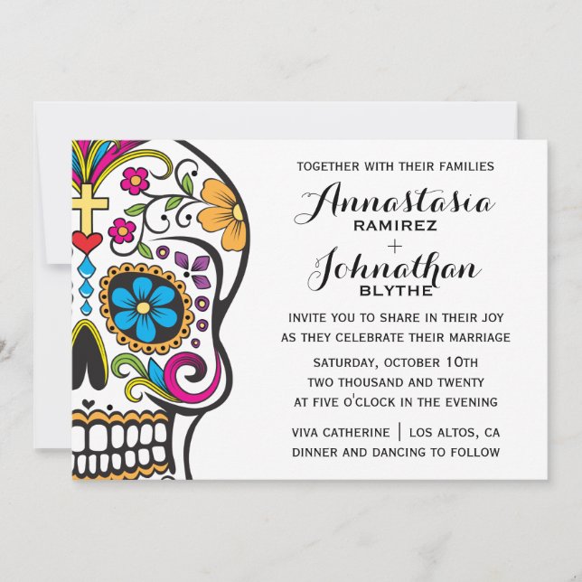 Sugar Skull Wedding Invitation (Front)