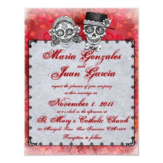 Sugar Skull Wedding Invitations Zazzle Com
