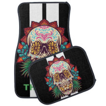 Sugar Skull White Race Stripes Personalized