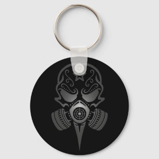 Sugar Skull with Gas Mask Keychain