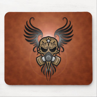 Sugar Skull with Gas Mask & Wings (brown) Mouse Pad