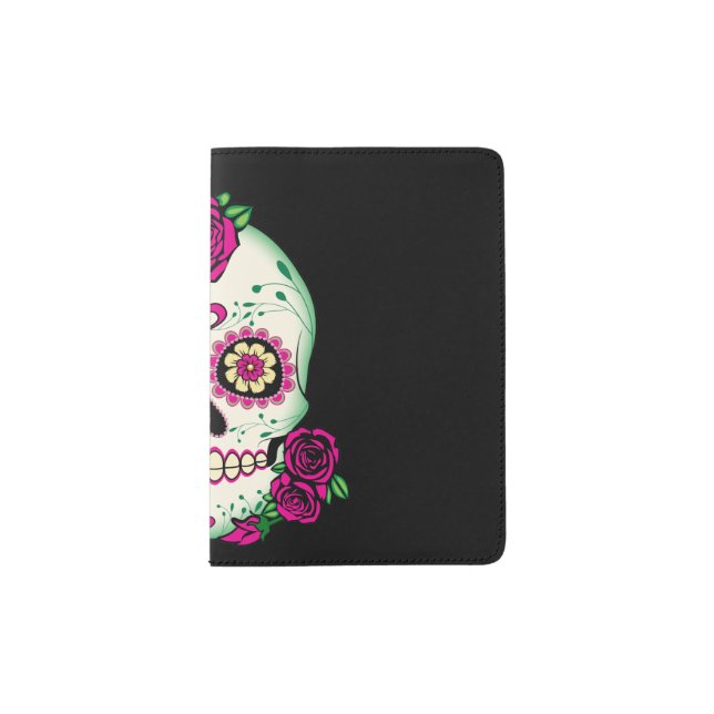 Sugar Skull with Roses Passport Holder (Front)
