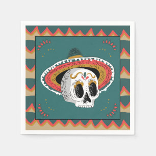 Sugar Skull with Sombrero Napkins