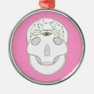 Sugar Skull with Third Eye, Flower Buds Ornaments