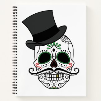 Sugar Skull with Tophat Notebook