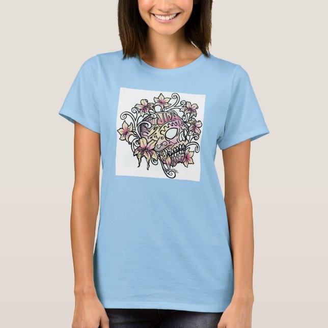 Sugar Skull with vines T-Shirt (Front)
