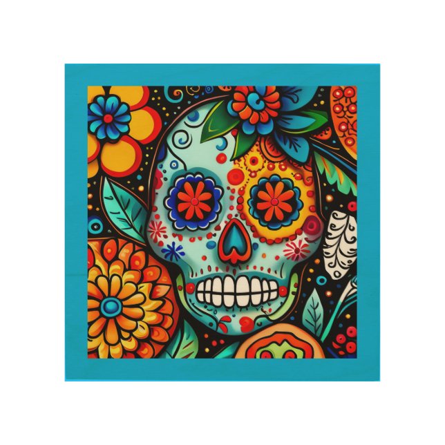 Sugar Skull Wood Wall Art (Front)