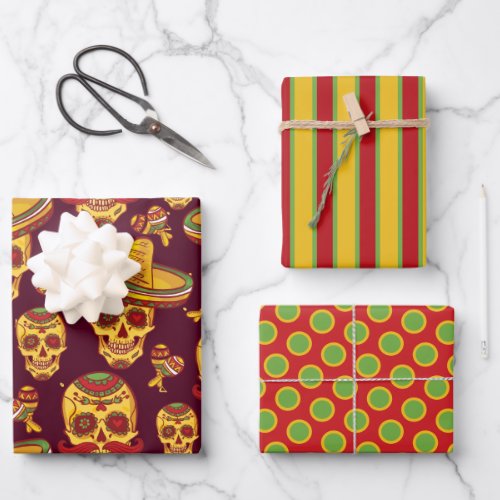 Sugar Skull Wrapping Paper Set