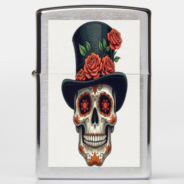 Sugar Skull Zippo Lighter (Front)