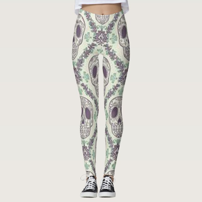 Sugar Skulls2 Leggings (Front)