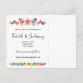 Sugar Skulls and Flowers Save the Date Announcement Postcard (Back)