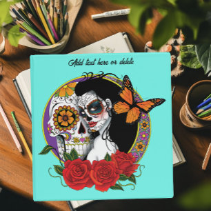 Sugar Skulls Art Nouveau 3 Ring Binder