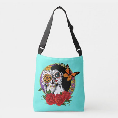 Sugar Skulls Art Nouveau Crossbody Bag