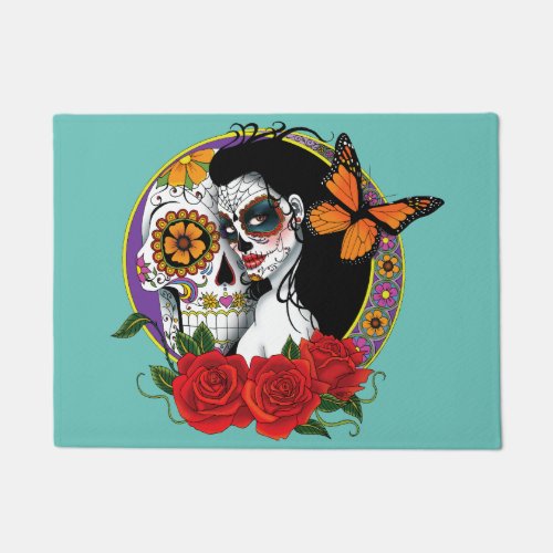 Sugar Skulls Art Nouveau Doormat