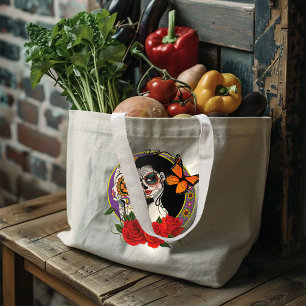 Sugar Skulls Art Nouveau Large Tote Bag