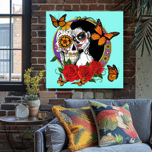 Sugar Skulls Art Nouveau Poster