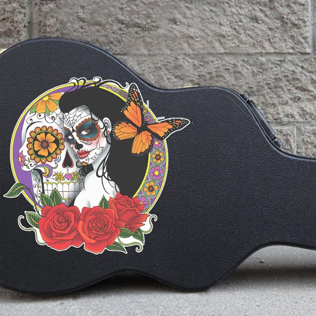 Sugar Skulls Art Nouveau Sticker (Creator Uploaded)