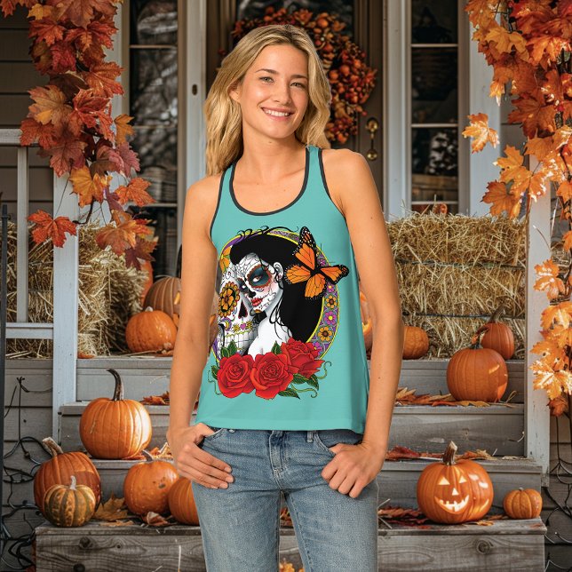 Sugar Skulls Art Nouveau Tank Top (Creator Uploaded)
