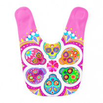 Sugar Skulls Baby Bib - Colorful Art Sugar Skulls Baby Bib - Colorful Art