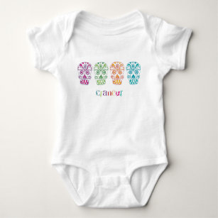 sugar skulls baby bodysuit