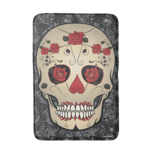 Sugar Skulls Bath Mat - Day of the Dead Art