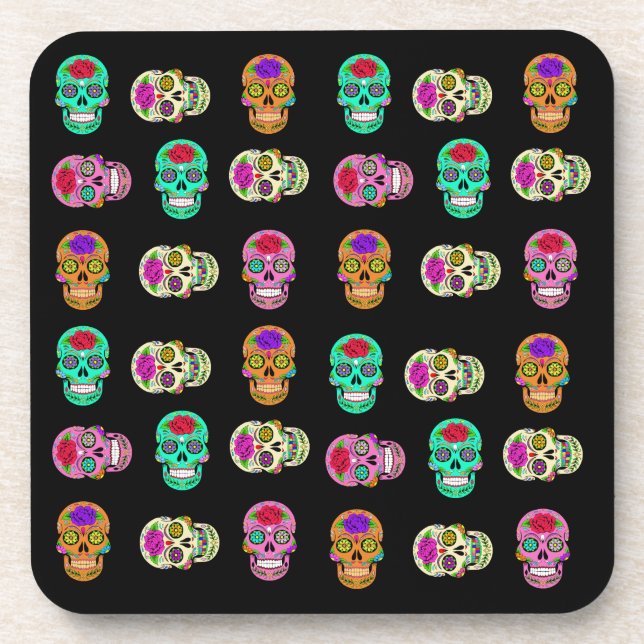 Sugar Skulls Beverage Coaster (Front)