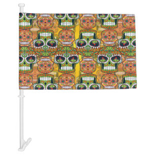 Sugar Skulls Car Flag