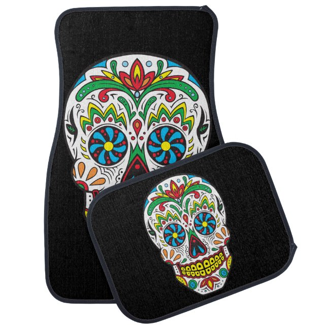 Sugar Skulls Car Floor Mat (Set)