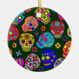 Sugar Skulls Ceramic Ornament
