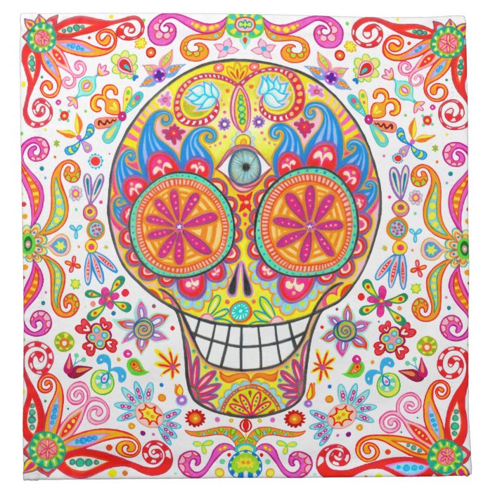 Sugar Skulls Cloth Napkins Set of 4 | Zazzle.com