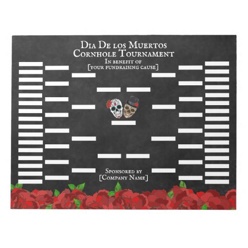 Sugar Skulls Cornhole Tournament Score Board Notepad