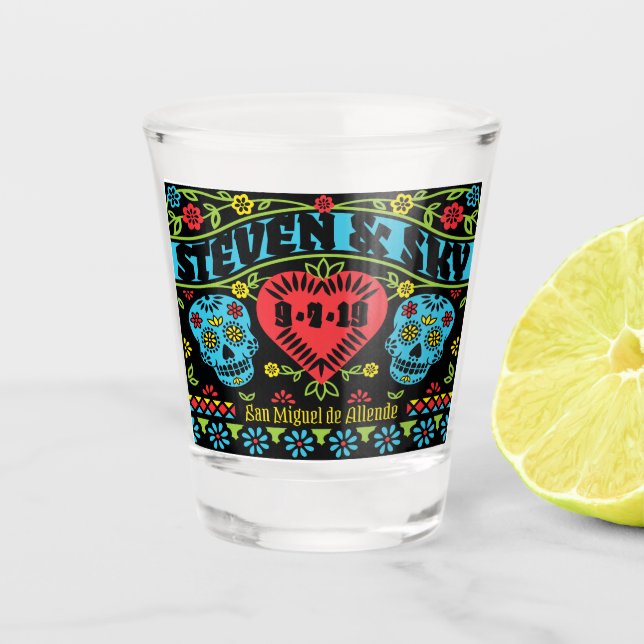 Sugar Skulls Customized Shot Glass (Front)
